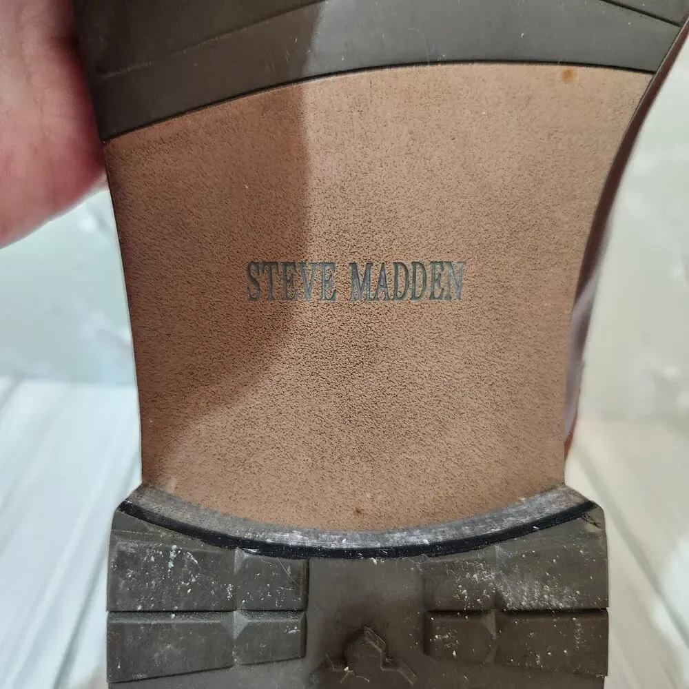 Steve Madden P-Ender Brown Leather Upper Oxford Dress Shoes Men's 13